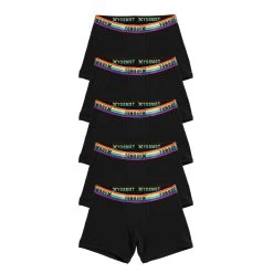 4.5" Trunks 5-Pack - Cotton Black Rainbow