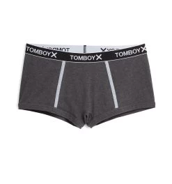 Boy Shorts - Charcoal Logo