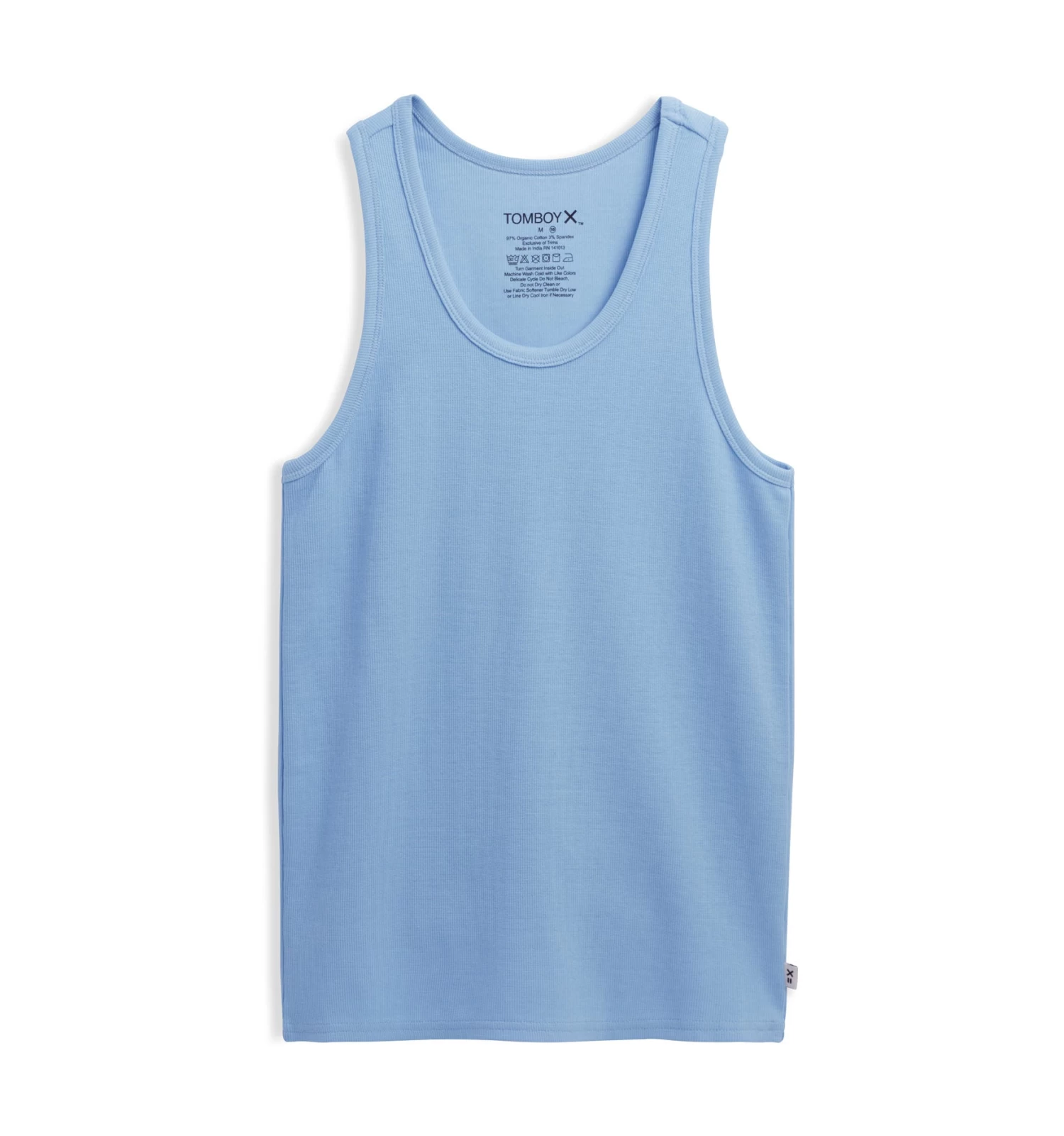 Organic Cotton Rib Power Tank - Forget Me Not