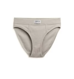 Organic Cotton Rib High Waisted Bikini - Heather Grey