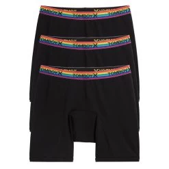 First Line Period 9" Boxer Briefs 3-Pack - Black Rainbow