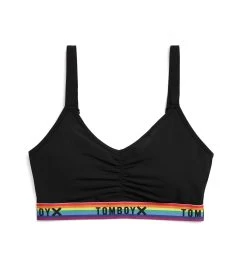 V Neck Bralette - Black Rainbow