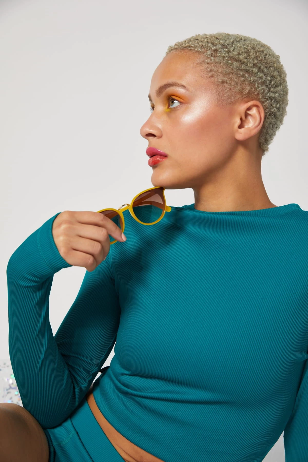 Ribbed Swim Sun Shield Crop Top LC - Parasailing - Image 4