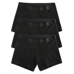 4.5" Trunks 3-Pack - Cotton X= Black
